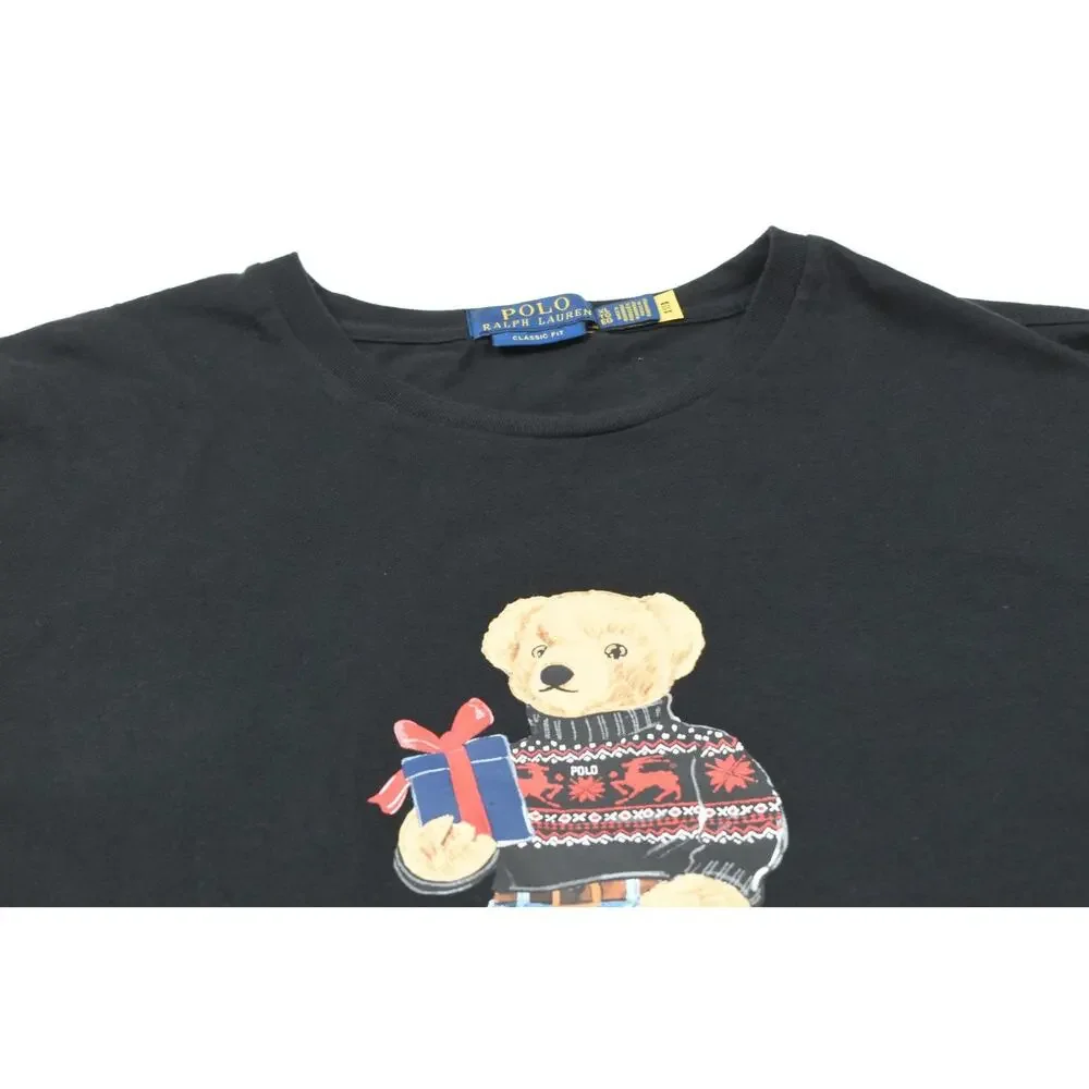 Polo Ralph Lauren Polo Bear Holiday Bear Shirt Mens XL Black Short Sleeve Cotton